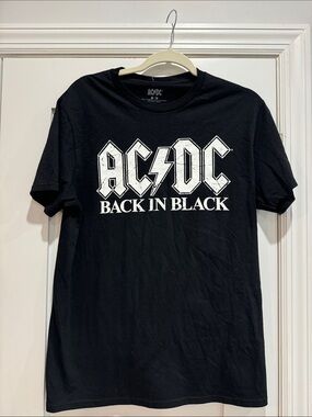AC/DC Black Graphic 'Back In Black' Tee